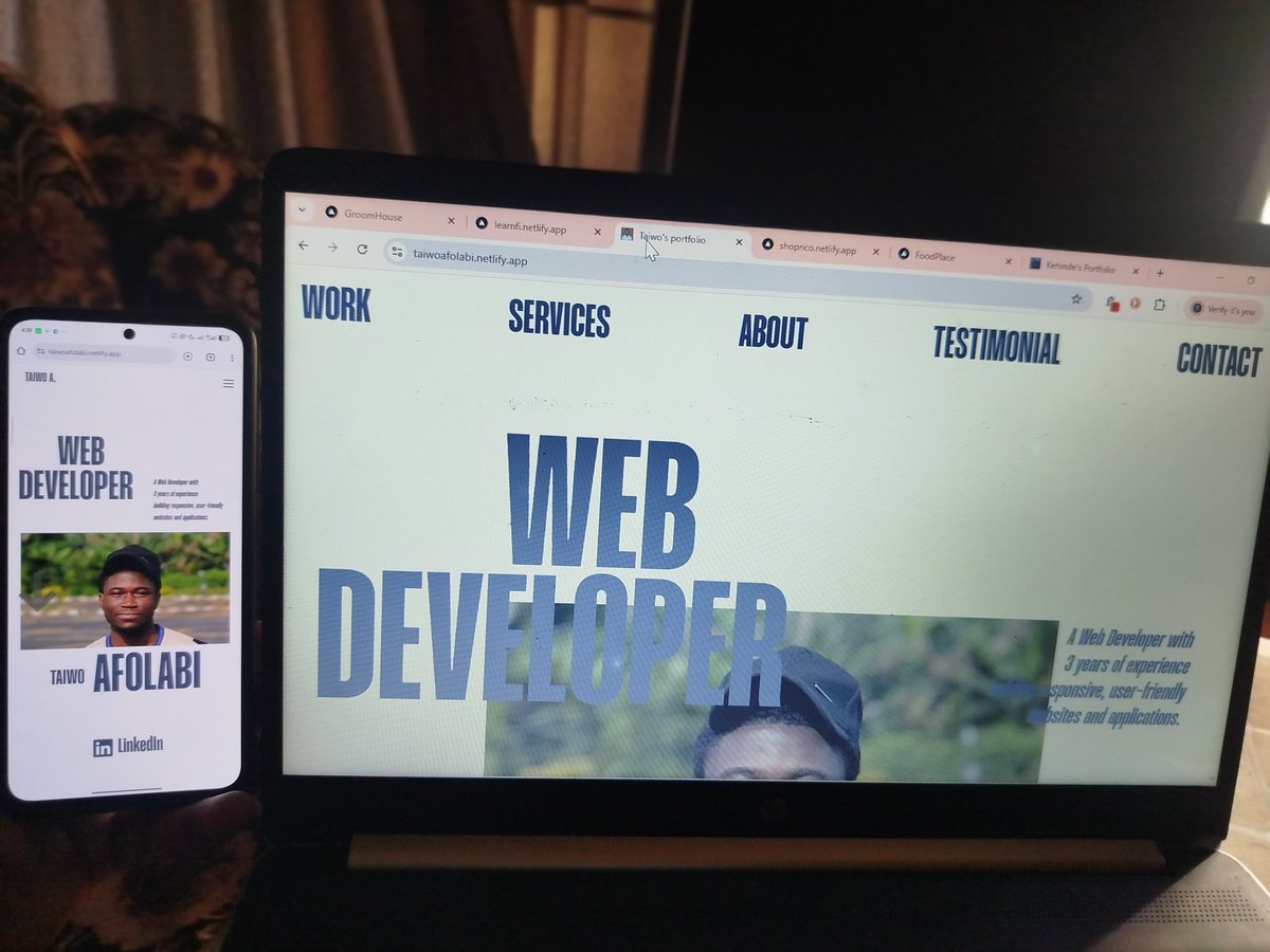 DevTaiwoo's tweet image. One of the most important things about a web is it's responsiveness across all screen sizes,from desktop via tab to mobile📱🖥️
These are some of My build's(projects) desktop 🖥️ × mobile modes📱
#Webdevelopment #Nextjs #TailwindCSS #React #Webresponsiveness