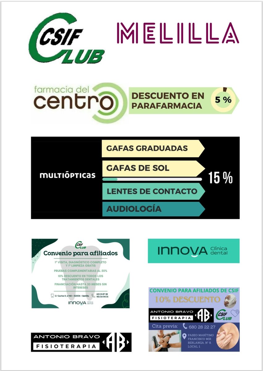 Descuentos especiales para afiliados a CSIF.