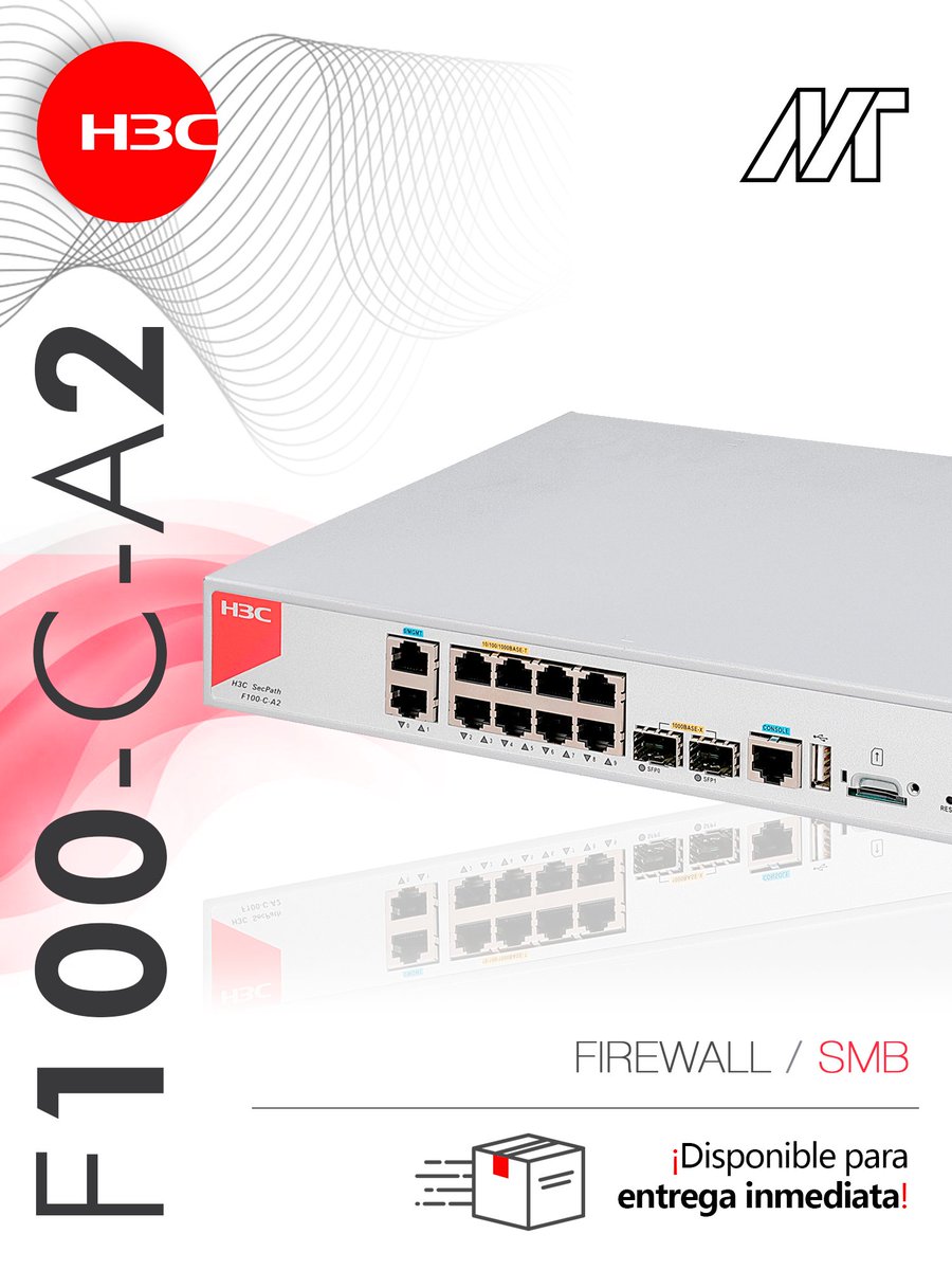 massivetechmx's tweet image. Firewall Secpath F100 C-A2
Portafolio SMB

#h3c #h3cmassivetech #massivetech #firewall #cortafuegos #firewalls #NGFW
@H3CGlobal 

Contáctanos para conocer más:
📞 CDMX
+52 559275 9710
Ext. 301 Ingeniería
Ext. 304 Ventas
✉️ info@massive-electronic.mx