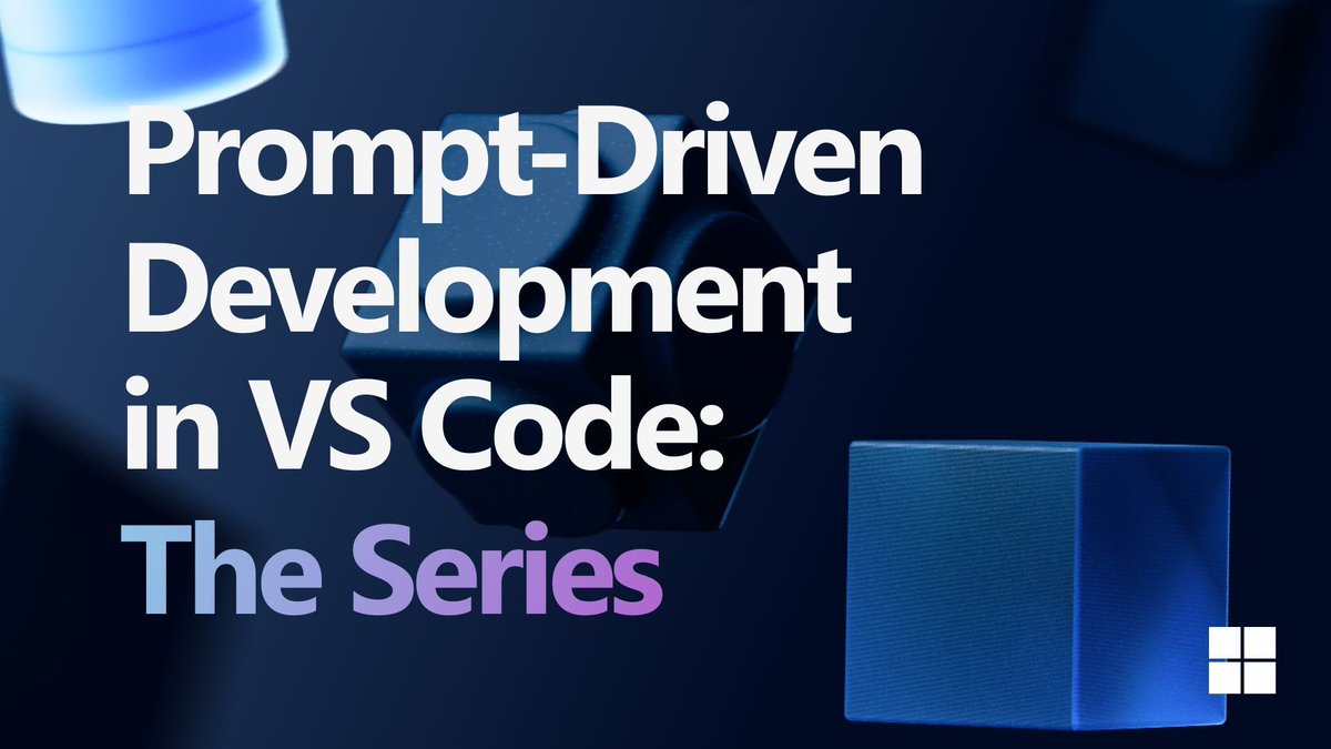code's tweet image. 📢 #ICYMI check out our series on prompt-driven development! Whether you're just starting with prompt-driven development or wondering what else it can do, we've got you covered! Watch the full series here ▶️ aka.ms/Prompt-DrivenD…