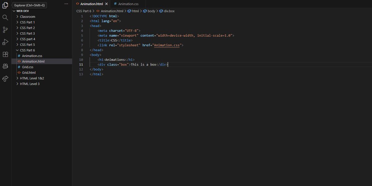 VaibhavNagar03's tweet image. 🚀 Day 2 of #Phase1 #30DaysOfCode 🚀
Continuing my Web Dev journey 🌐 with Sigma 3.0 (Apna College)!
🎨 Today I learned CSS Animations —
⚙️ @keyframes
💫 Animation-duration &amp; timing
🔁 Infinite loops &amp; transitions
Step by step, building consistency
#WebDevelopment #CodingJourney