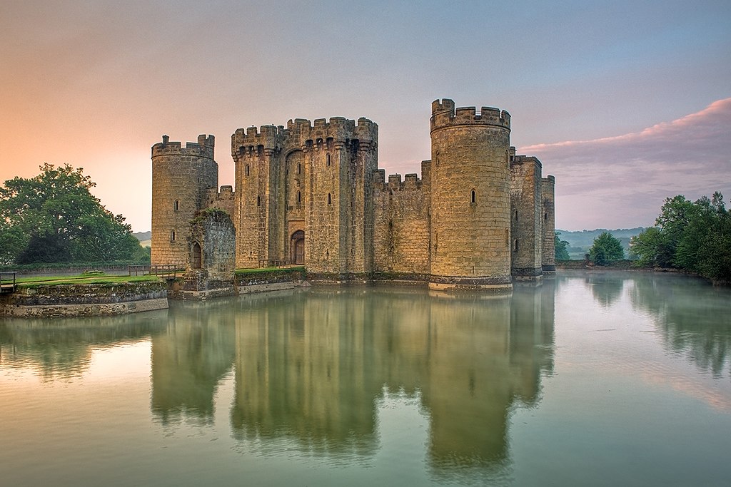 Bodiam castle in East Sussex, built in 1385