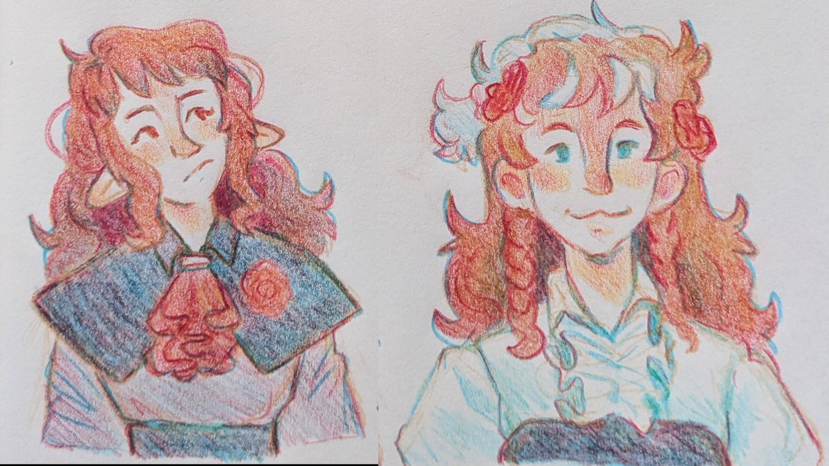 Whilst I was internet-less I drew these in my sketchbook! Using limited colouring pencils is fun 

#vampiressmpfanart