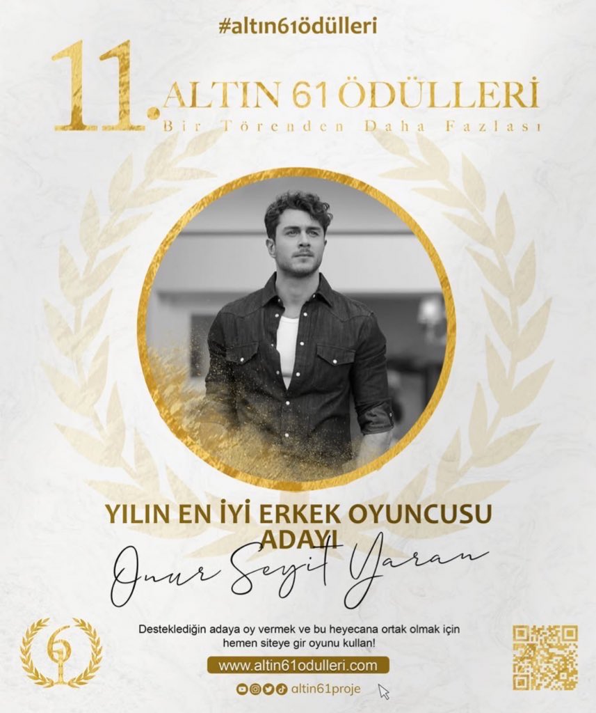 osyetkinlik's tweet photo. 🏆| #OnurSeyitYaran, Altın 61 Ödülleri’nde “En İyi Erkek Oyuncu” dalında aday gösterildi! 💛💫

Oy kullanmak için bağlantıyı ziyaret edebilirsiniz;
➡️ https://t.co/lprsESBcp6 https://t.co/CFziR13c6O