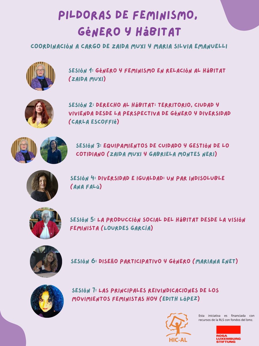 🌎 | En el marco de las actividades del #MesInternacionalDelHábitat, desde HIC-AL ponemos a disposición del público el curso titulado “Feminismo, género y hábitat” coordinado por <a href="/zaidamuxim/">Zaida Muxí Martínez</a> y <a href="/SilviMex/">Maria Silvia Emanuelli @silvimex.bsky.social</a>. (1/7)