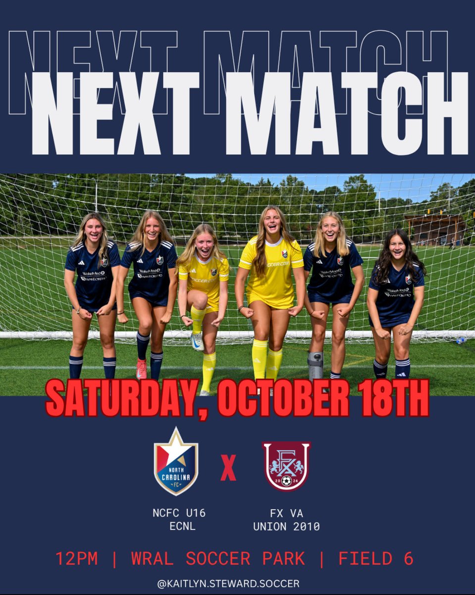 Next match is this Saturday!

<a href="/NcfcECNLG2010/">NCFC ECNL 2010G</a> @ncfc_ecnlgirls @ncfcyouth_ecnl <a href="/soccerwire/">soccerwire</a> @topdrawersoccer