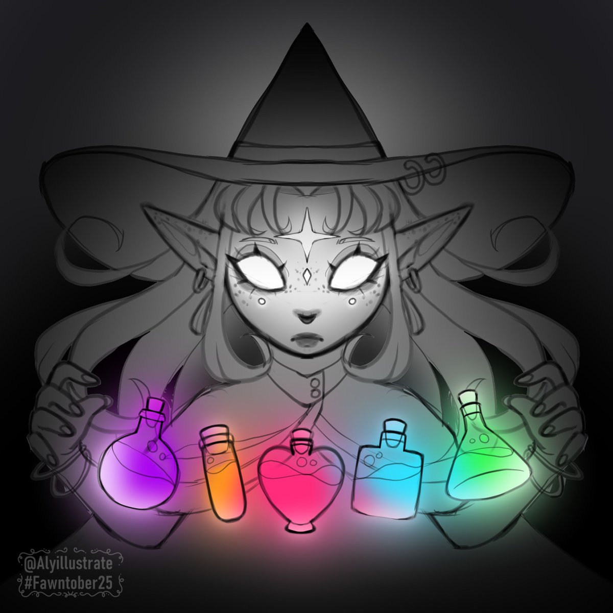 #inktober2025 / #fawntober25 day 17: Alchemy 🧪