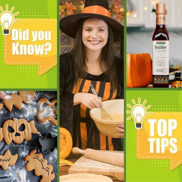 CarotinoOil's tweet photo. Get ready for a wicked Halloween with Carotino Healthier Cooking Oil - perfect for making spooky snacks, creepy cupcakes, pumpkin pies, 'gingerdead' men and much more! 🎃 Whatever you're cooking for your little monsters, versatile Carotino Oil has it covered! See our website for recipe ideas and to enter our #competition to #win a £50 gift card!