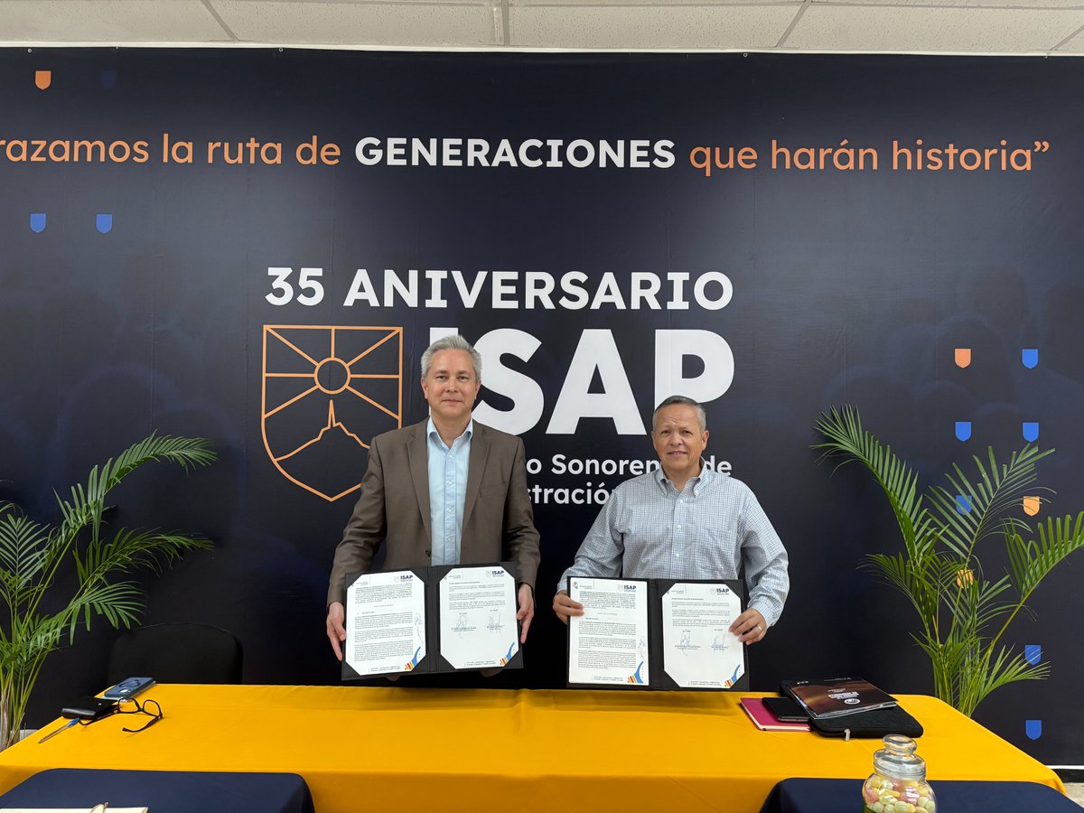 El Instituto Sonorense de Administración Pública (ISAP) firmó un convenio de colaboración con el Instituto para la Seguridad y la Democracia, A.C. (INSYDE) <a href="/InsydeMx/">INSYDE</a> <a href="/mgarzaf/">Miguel Garza</a>.