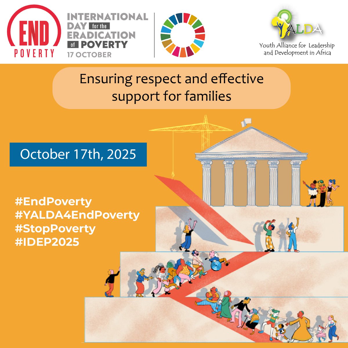 yaldafrica's tweet photo. Today is the International Day for the Eradication of Poverty!
This year’s theme — “Ending Social &amp; Institutional Maltreatment” — reminds us that poverty is not just lack of income, but exclusion.

#IDEP2025 #EndPoverty #YALDA4EndPoverty #StopPoverty https://t.co/Hg4KwwV2ST