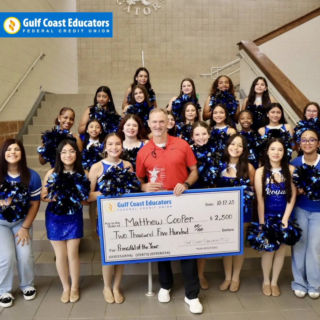 The people have spoken and we have a winner! 🥳

This year the credit union received over 600 nominations and more than 2,000 votes! We’re thrilled to announce our 2025 Principal of the Year...🥁

🏆 Mr. Matthew Cooper
📍 <a href="/McAdamsJrHigh/">McAdams Junior High</a>  - <a href="/DickinsonISD/">Dickinson ISD</a>

Mr. Cooper’s dedication,