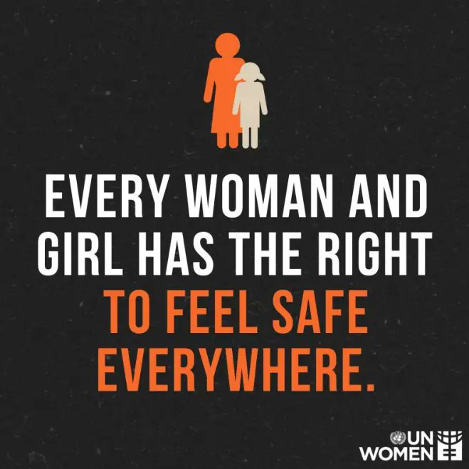 Every woman &amp; girl has the right to feel safe everywhere.

Governments must invest in preventing gender-based violence, enforce laws, and end impunity.

<a href="/UN_Women/">UN Women</a> works to create a world where women &amp; girls can live free from fear. unwomen.org/en
