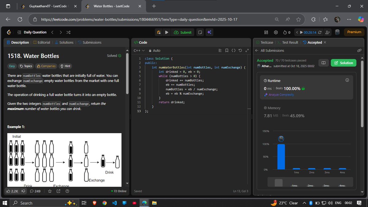 guptaAtharv07's tweet image. Day 27 of #100DaysOfCode ✅
Successfully hosted and managed the 3-day SUI Blockchain Workshop — learned a ton about blockchain!
After a super hectic day, barely managed to solve one LeetCode question and read a GFG doc. Gonna be more consistent and hardworking from tomorrow 💪🏽