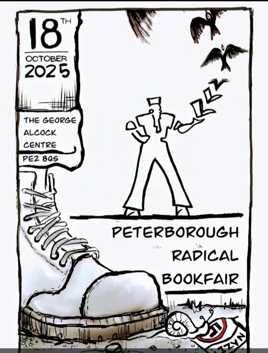 #Peterborough get down to the radical bookfair tomorrow, for books, zines, poetry, ideas and networking. Open 11=5pm.   #PBRadBF25