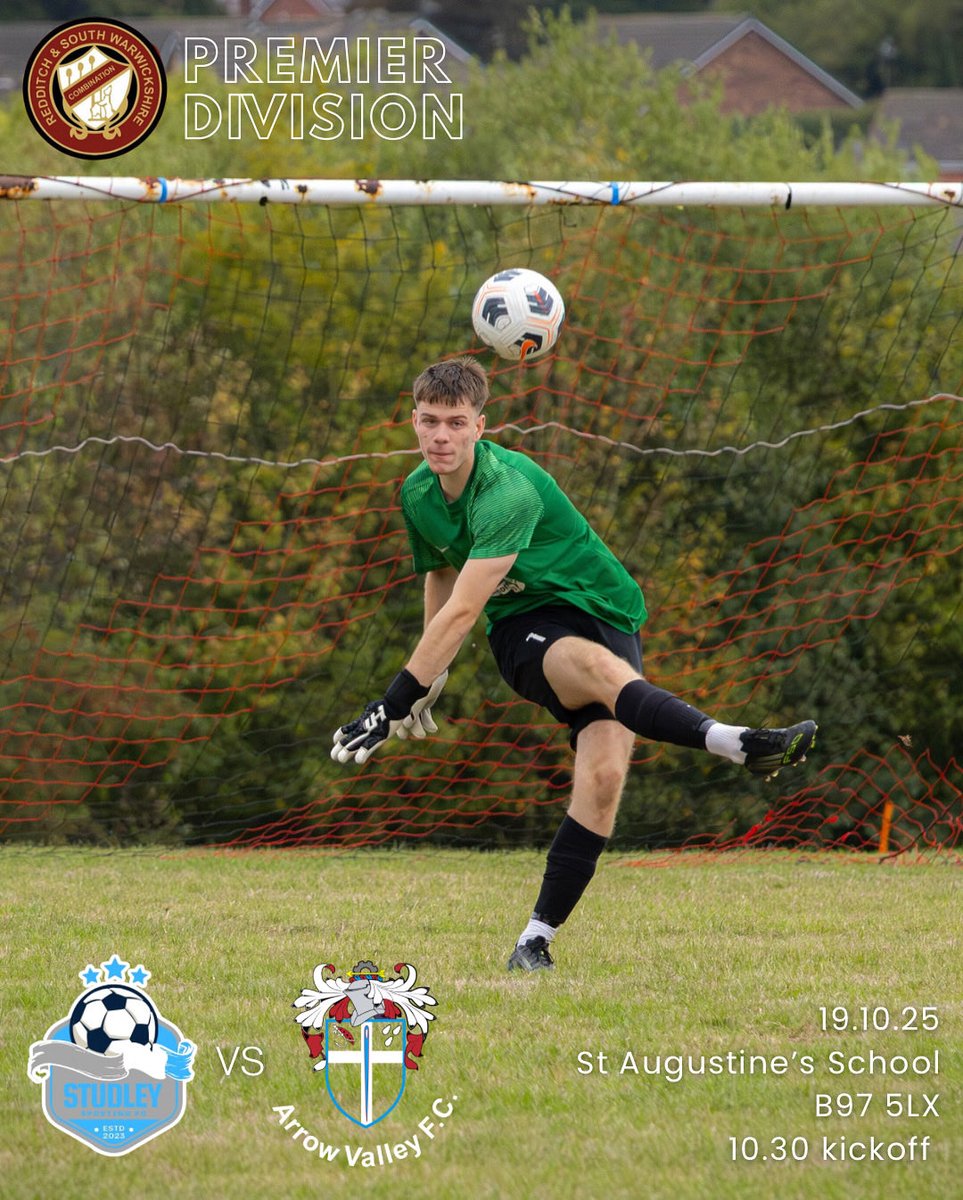 NEXT UP|

League action Sunday as we make the short journey to St Augustine’s to take on Studley Sporting. 

Studley are in good form and currently sit top of the table so a tough game is expected 👊🏻 we would love your support 🙏🏻

#UpTheValley