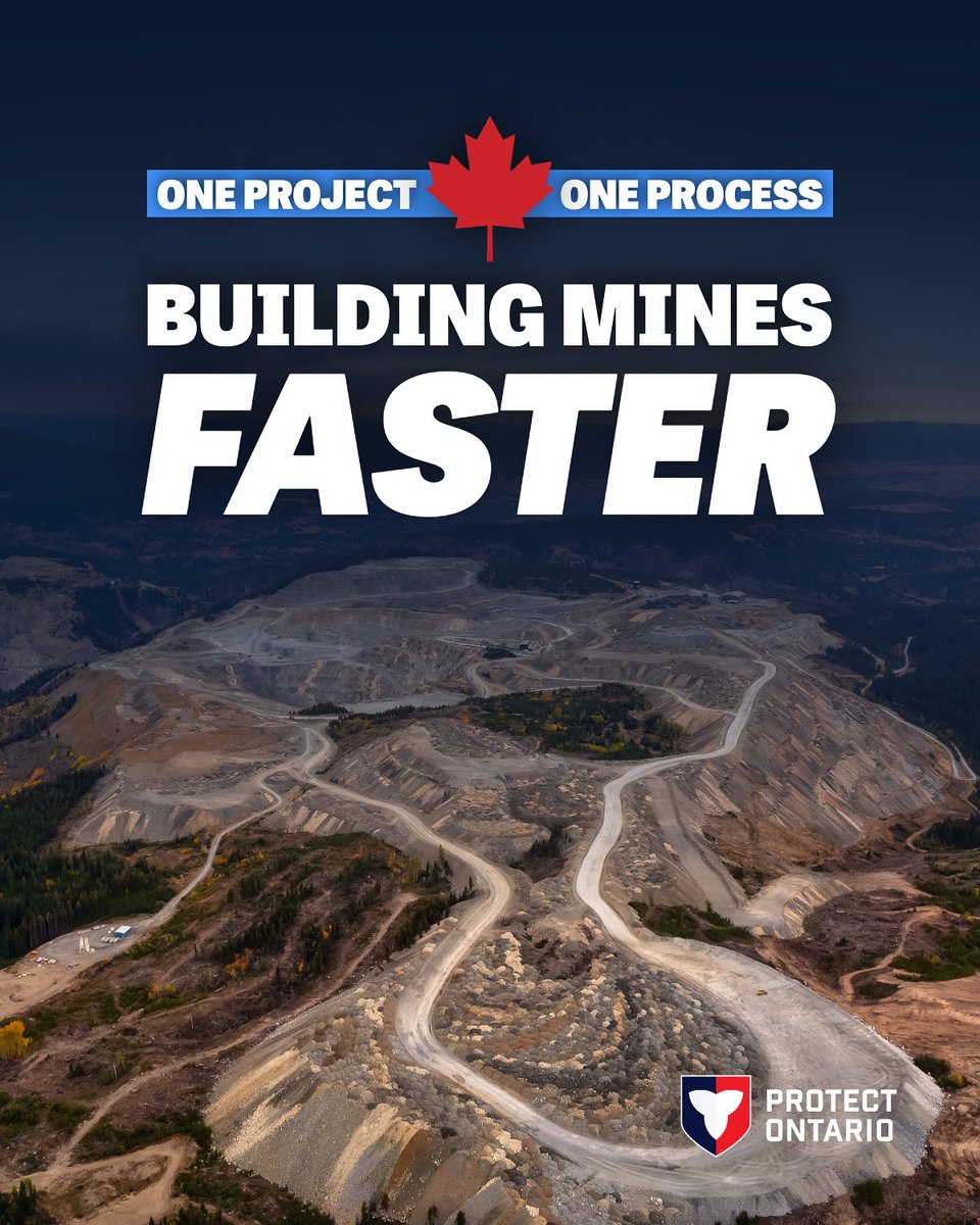 One Project 🇨🇦 One Process
 
Ontario is unlocking the full potential of the province’s mining sector. <a href="/slecce/">sebas</a> announced Ontario’s One Project, One Process is now law, slashing mine approval times by up to 50% and getting mines built faster.
