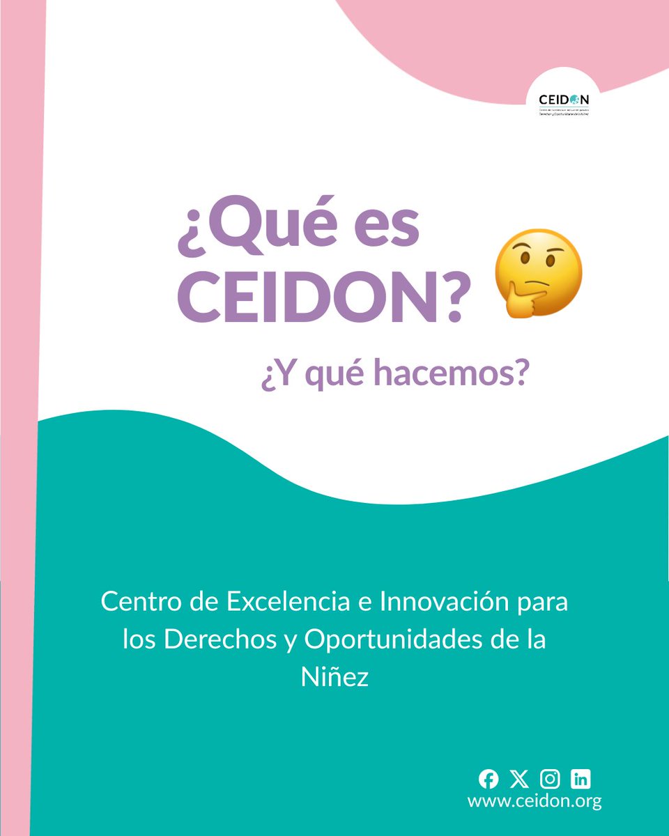 ceidon_org's tweet photo. Somos un centro de investigación con una misión clara: que cada niña y niño viva con dignidad, ternura y oportunidades.  

Investigamos, generamos evidencia y la transformamos en propuestas para el cambio. https://t.co/bmyZDBKkGK