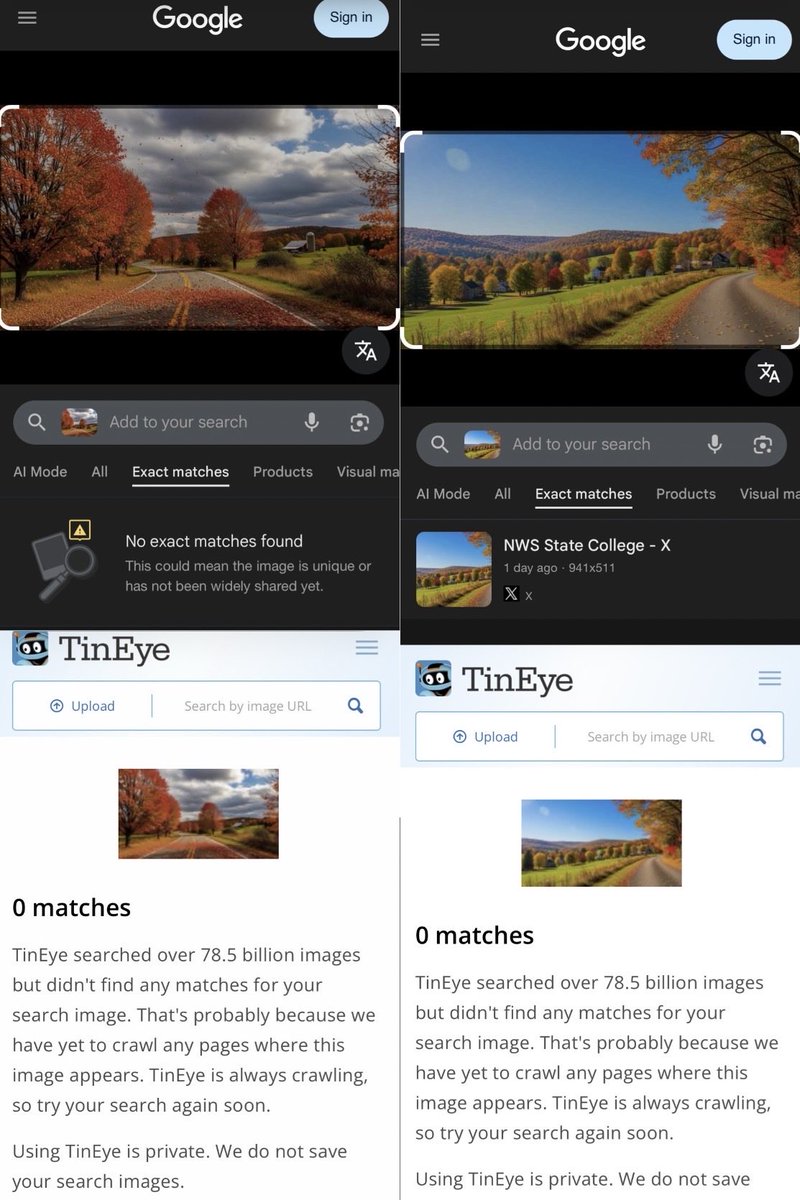 sambrandt99's tweet image. These images look off to me. Not saying they’re definitely AI, but I’m awfully suspicious. If they are AI, then why? There are plenty of local photography enthusiasts who would be happy to have their real foliage images shared (myself included)