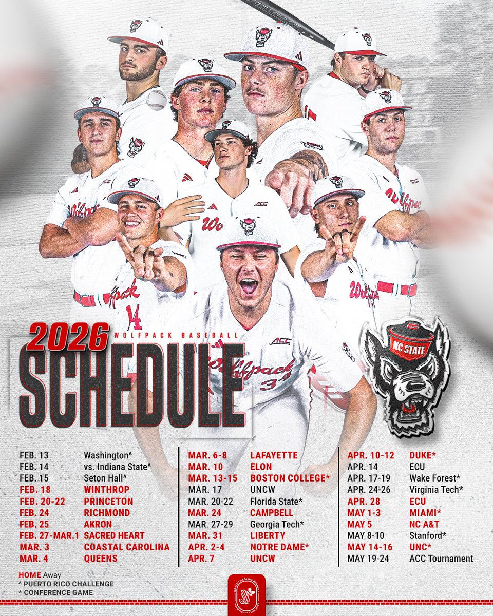 It will be here before you know it. Our 2026 schedule has arrived!

📰: tinyurl.com/22wqdjn4
📅: tinyurl.com/293vm6a6
🎟️: tinyurl.com/2a7uzgbr
🥜: <a href="/NCpeanuts/">NC Peanuts</a>