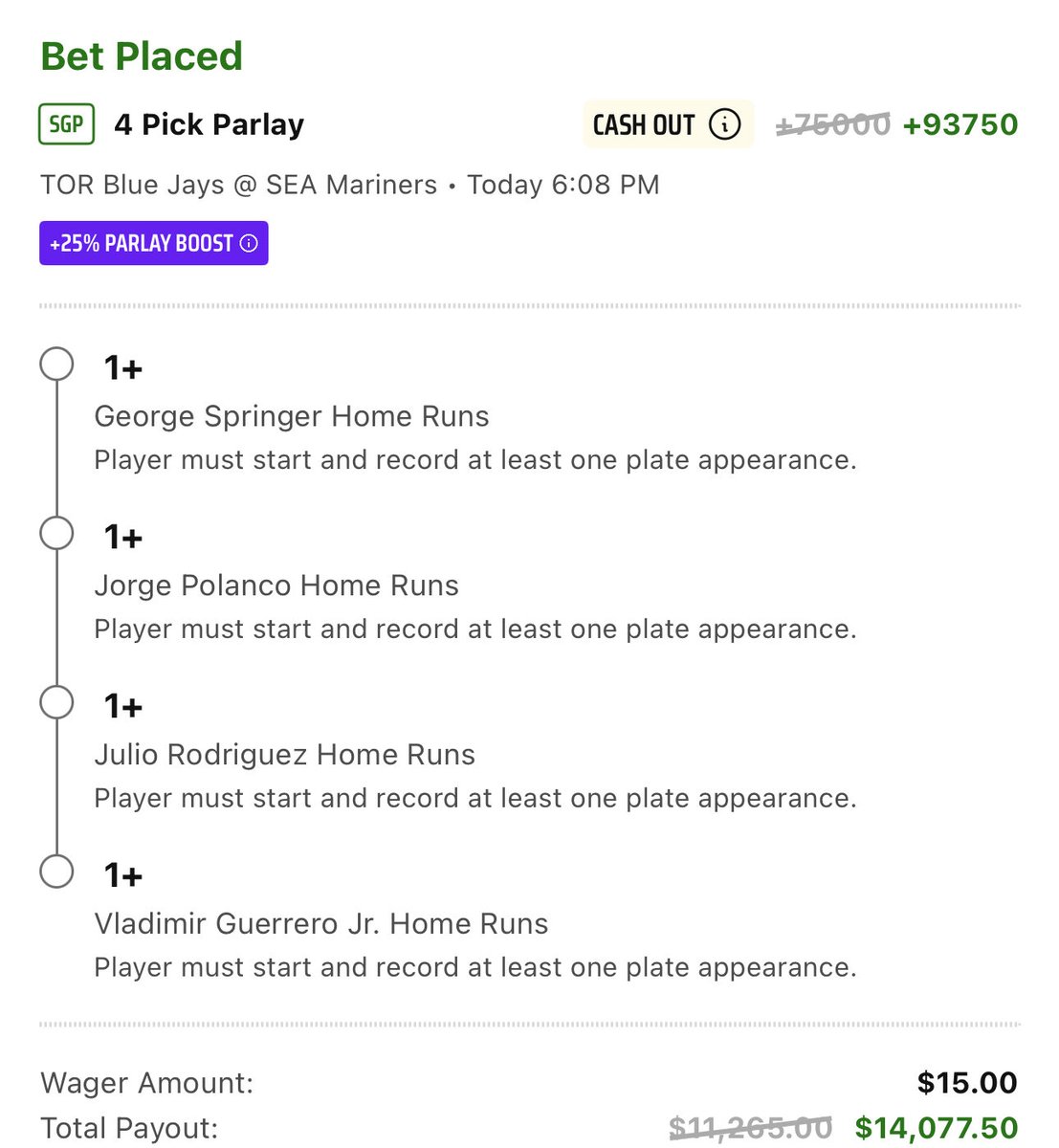 MLB SGP Ding Dong Boost☢️⚾️