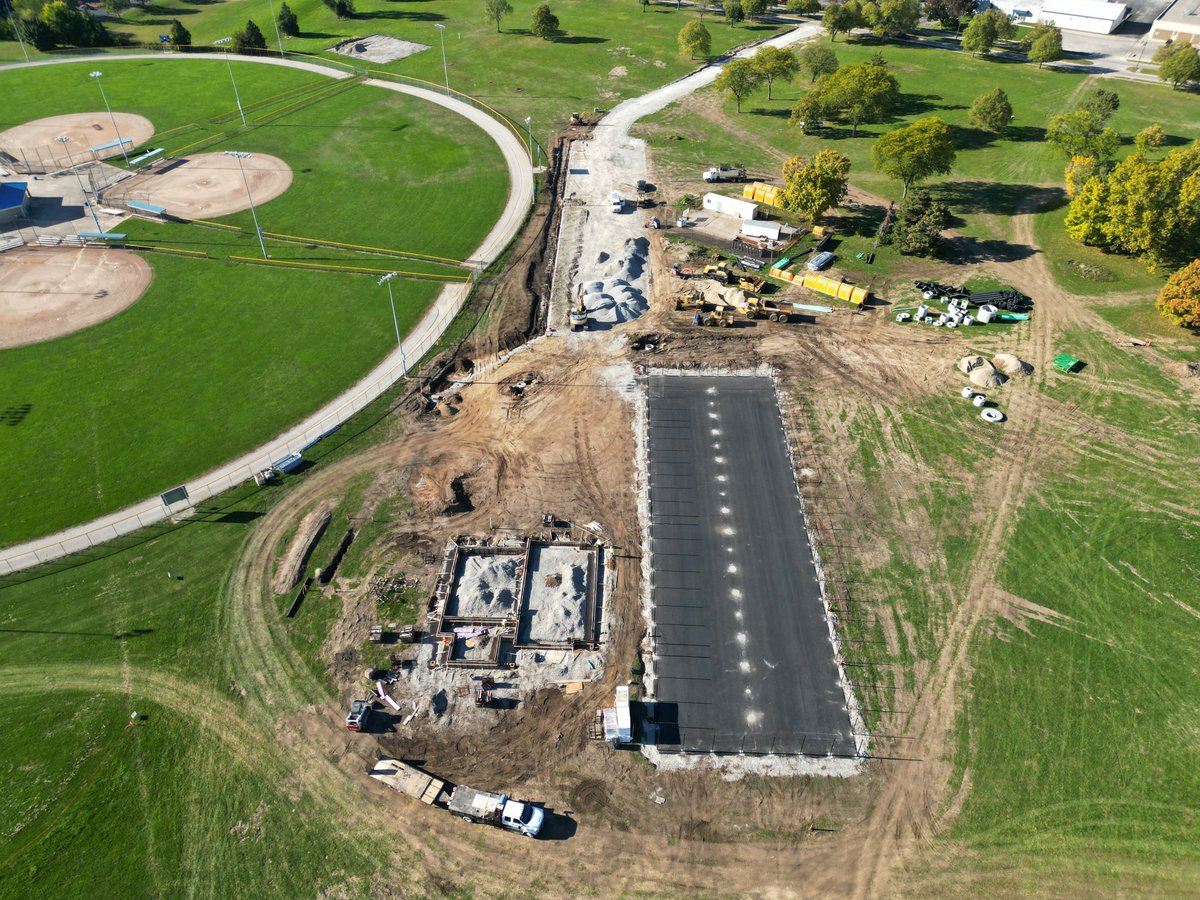 Current update on the Kettering Fields Project ➡️ New Parking Lot, Pickleball Courts and Admin Building are in formation!