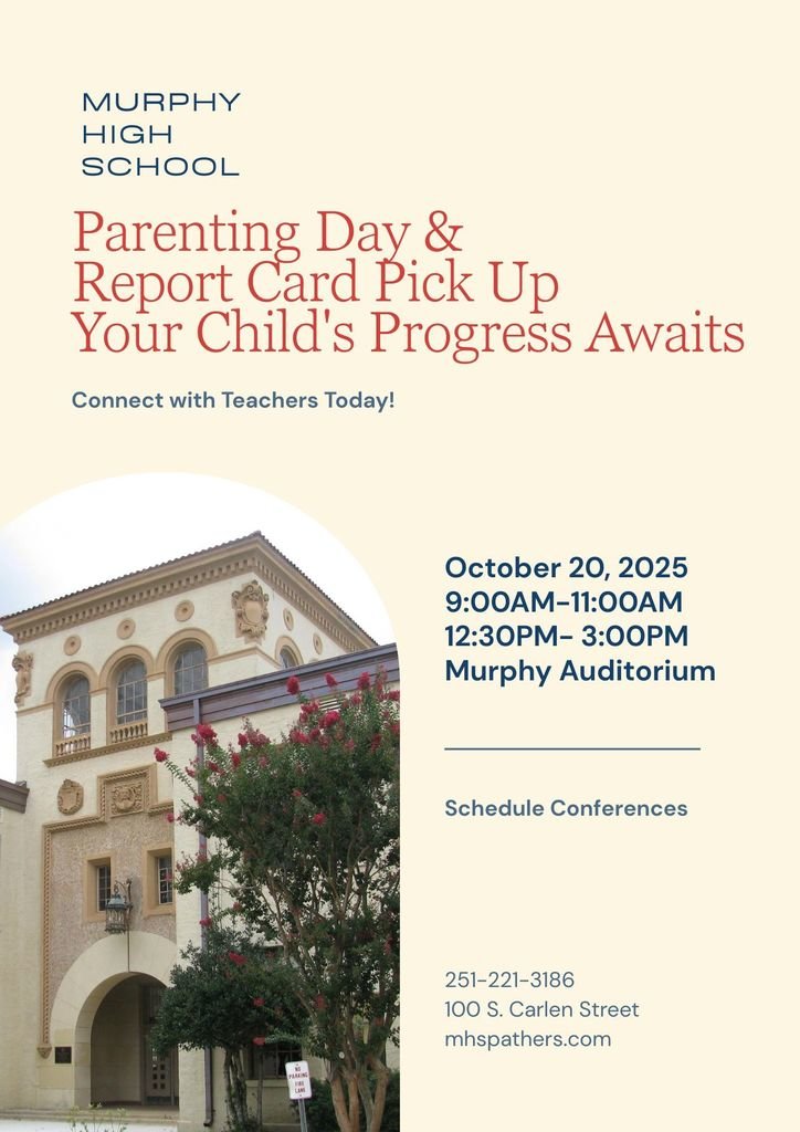 Parenting Day &amp; Report Card Pick -Up
Monday, October  20th
9-11 &amp; 12:30-3
Murphy Auditorium