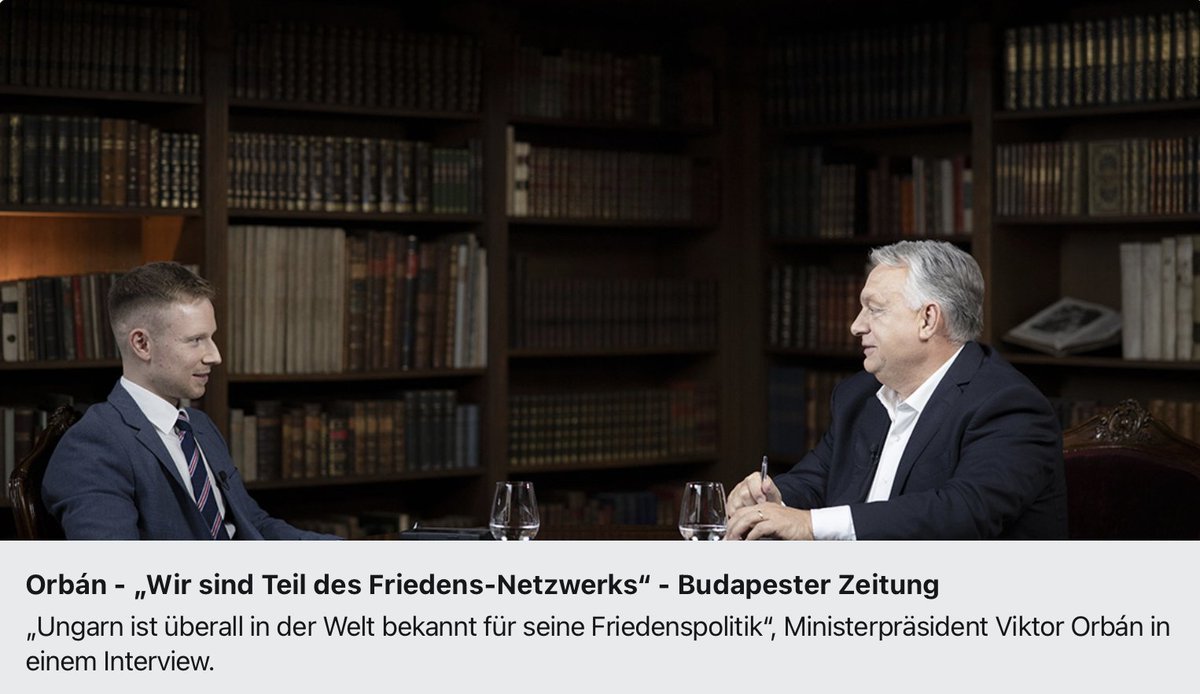jan_mainka's tweet image. „Trump hätte schon für Frieden gesorgt, wenn die Europäer den ukrainischen Präsidenten nicht ständig dazu anstacheln würden, der US-Politik Steine in den Weg zu legen.“
Ministerpräsident Viktor Orbán am Mittwoch in einem Interview, in dem er auch sein für Anfang November…