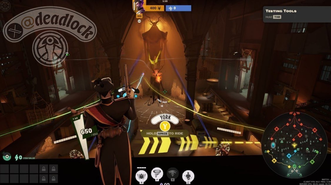 Deadlock has a new base design coming. 

The spawn has been split up into 2 separate spawn locations and shops, new Shrine and Patron models, and there seems to be no more "Fountain" to throw enemies into.

The leaker has probably been visited by the Steam Support Ninjas by now.