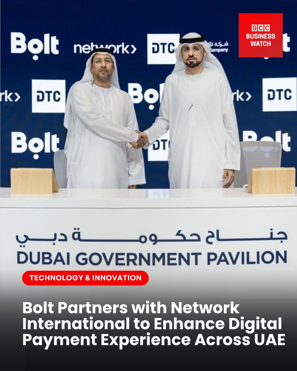 Bolt partners with Network International to power faster, safer, and seamless digital payments across the UAE. 
"بولت" تتعاون مع "نتورك إنترناشونال" لتطوير حلول دفع رقمية أسرع وأكثر أماناً في الإمارات. 
Read the Full Story: gccbusinesswatch.com/news/bolt-part…