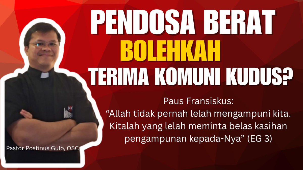 Pendosa Berat Bolehkah Terima Komuni Kudus? youtu.be/cr_6TVY3wKI?si… lewat <a href="/YouTube/">YouTube</a>