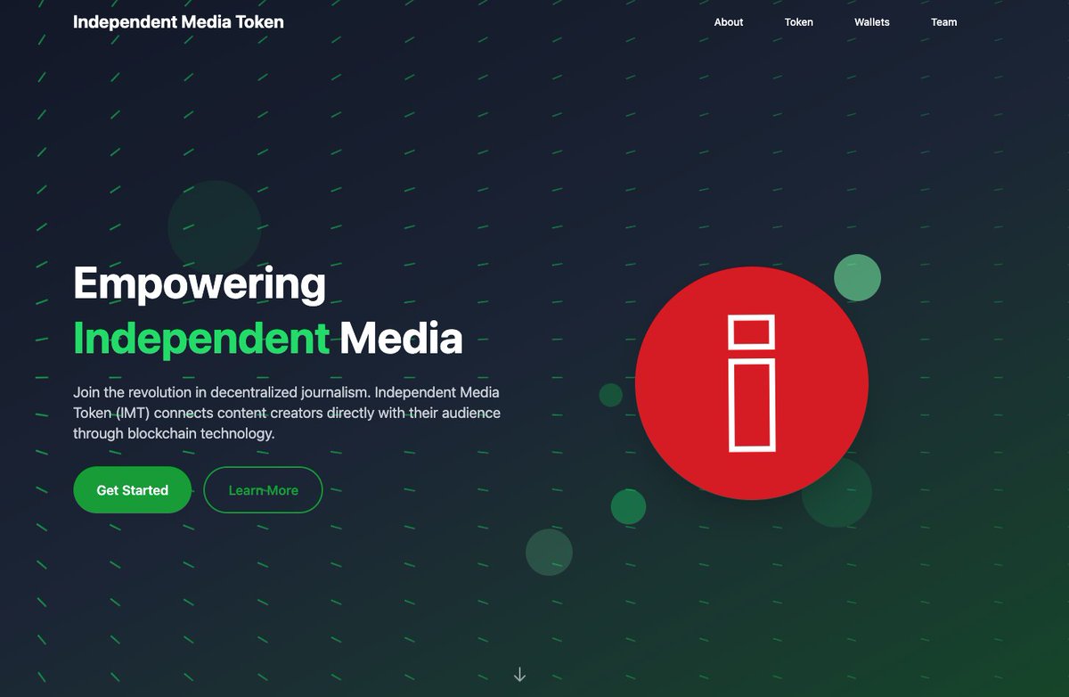 imt_network's tweet image. Our new website is LIVE!! #crypto #IMT #DeFi independentmediatoken.com