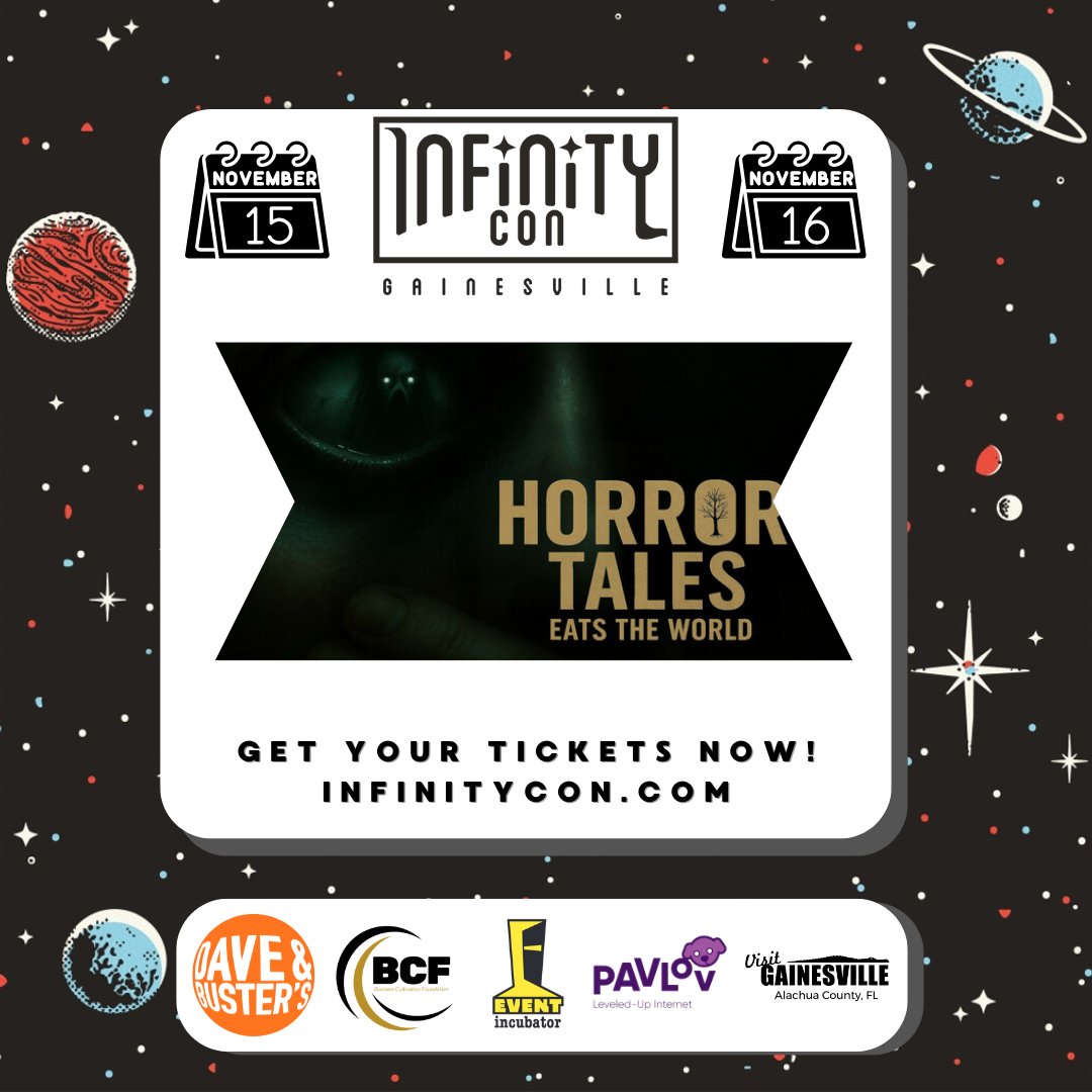 We are excited to announce Horror Tales Eats The World for our Video Game Showcase this year (thank you <a href="/TallGrassTapes/">Fatih Atacan ファティフ・アタジャン</a>)! We will be featuring several video game developers/publishers with playable games/demos for our Infinity Con Gainesville event on November 15-16 2025.