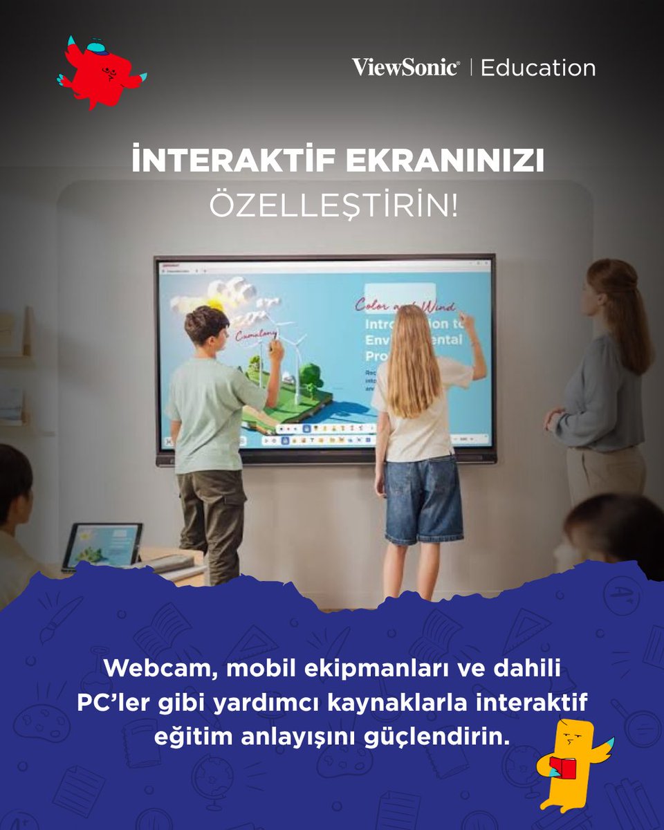 VSClassroomTR's tweet image. Etkileşimli eğitim yolculuğunuzda, öğrencilerinizi bir sonraki eğitim seviyesiyle buluşturmak için geliştirdiğimiz inovatif teknolojilerle akıllı tahtalarınızı özelleştirebilirsiniz! ✨
 
#ViewSonic #ViewSonicClassroom #ViewSonicEducation #ViewSonicEğitimciTopluluğu