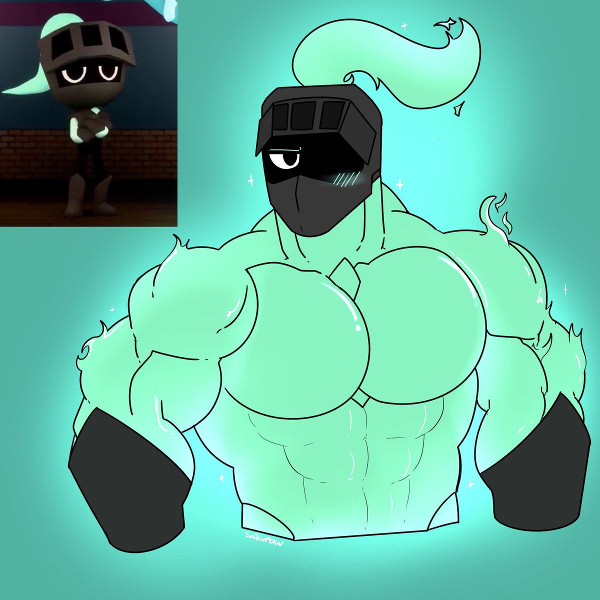 Saikuraw's tweet photo. I got requested to make him shirtless so here, yall can have it https://t.co/Z8H1cxH5in