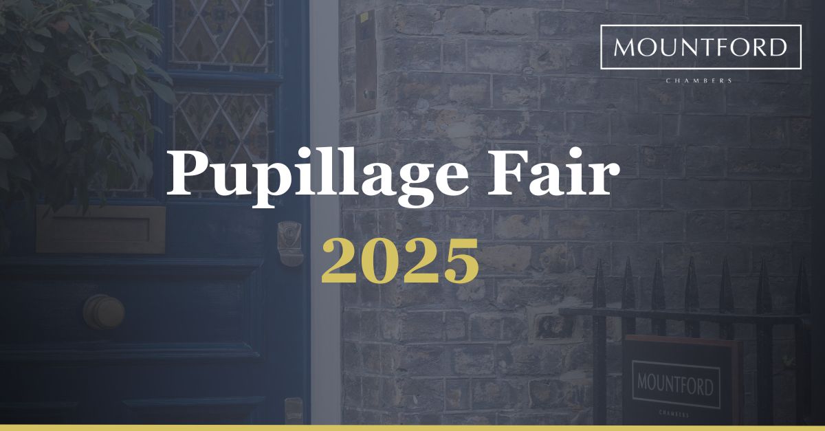 mountforduk's tweet image. Mountford Chambers will be taking part in The Bar Council of England and Wales Pupillage Fair tomorrow. This event offers an excellent opportunity to meet our barristers and discuss your future prospects directly with members of our set.

The event will be taking place on…