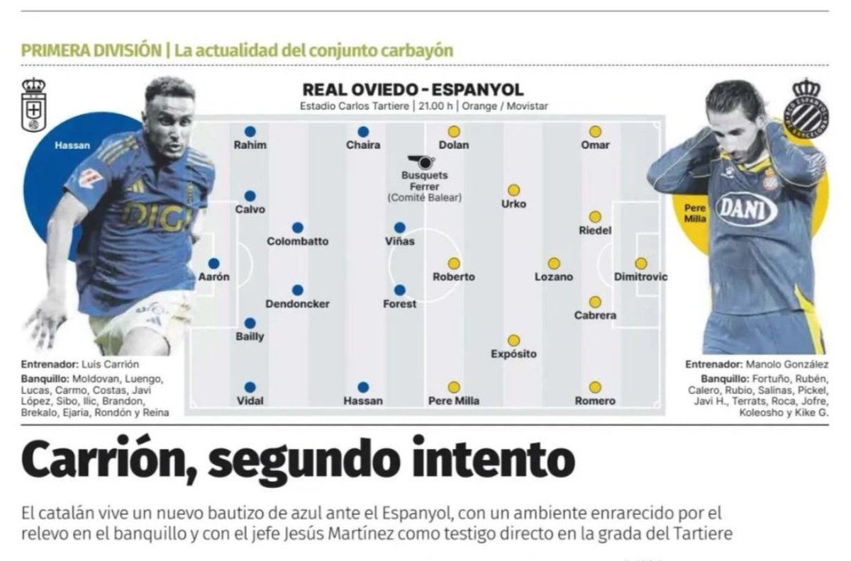 Entre Chuso llamando Elías a Ilyas y que, según La Nueva España, juega un tal Forest, tenemos media delantera nueva.
