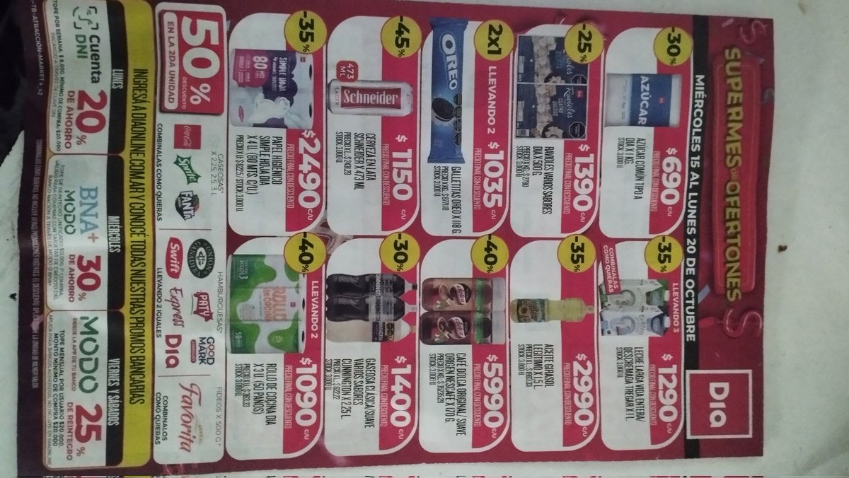 aleporta03's tweet photo. @sergiopeinador Anda, compra las ofertas de Día. Jaja https://t.co/M4pFT3IMgT