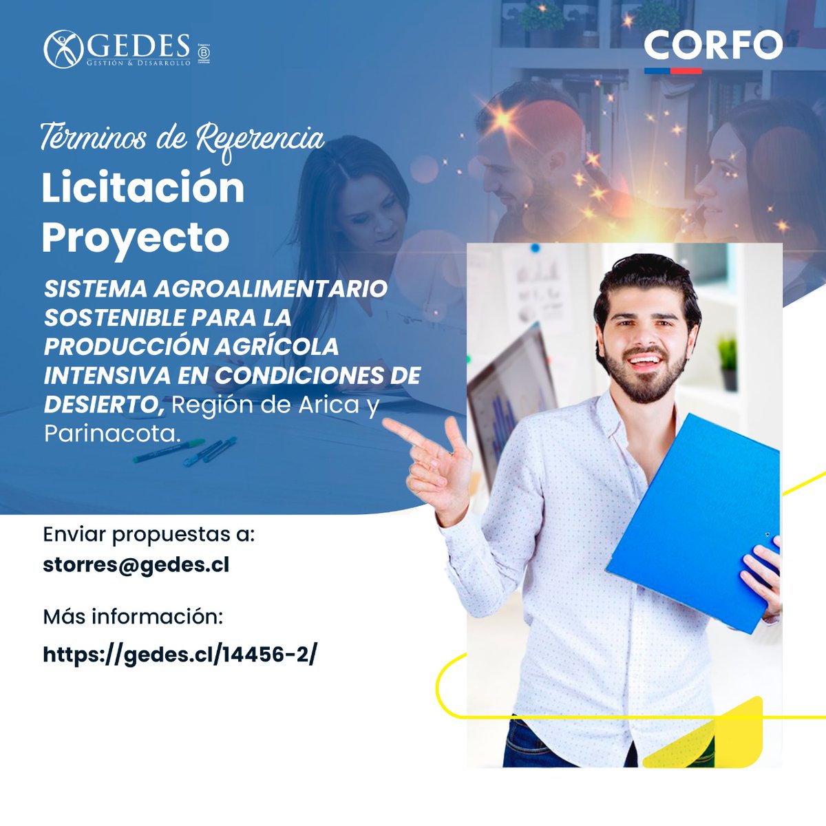 GedesChile's tweet photo. 📢 Abierta licitación del proyecto “Transforma Agroalimentario Sostenible” 🌱
📧 storres@gedes.cl
ℹ️ https://t.co/eAB5F7U5rf
#Licitación #Corfo #Gedes #Transforma #AricayParinacota https://t.co/IeUbBk3Ds9
