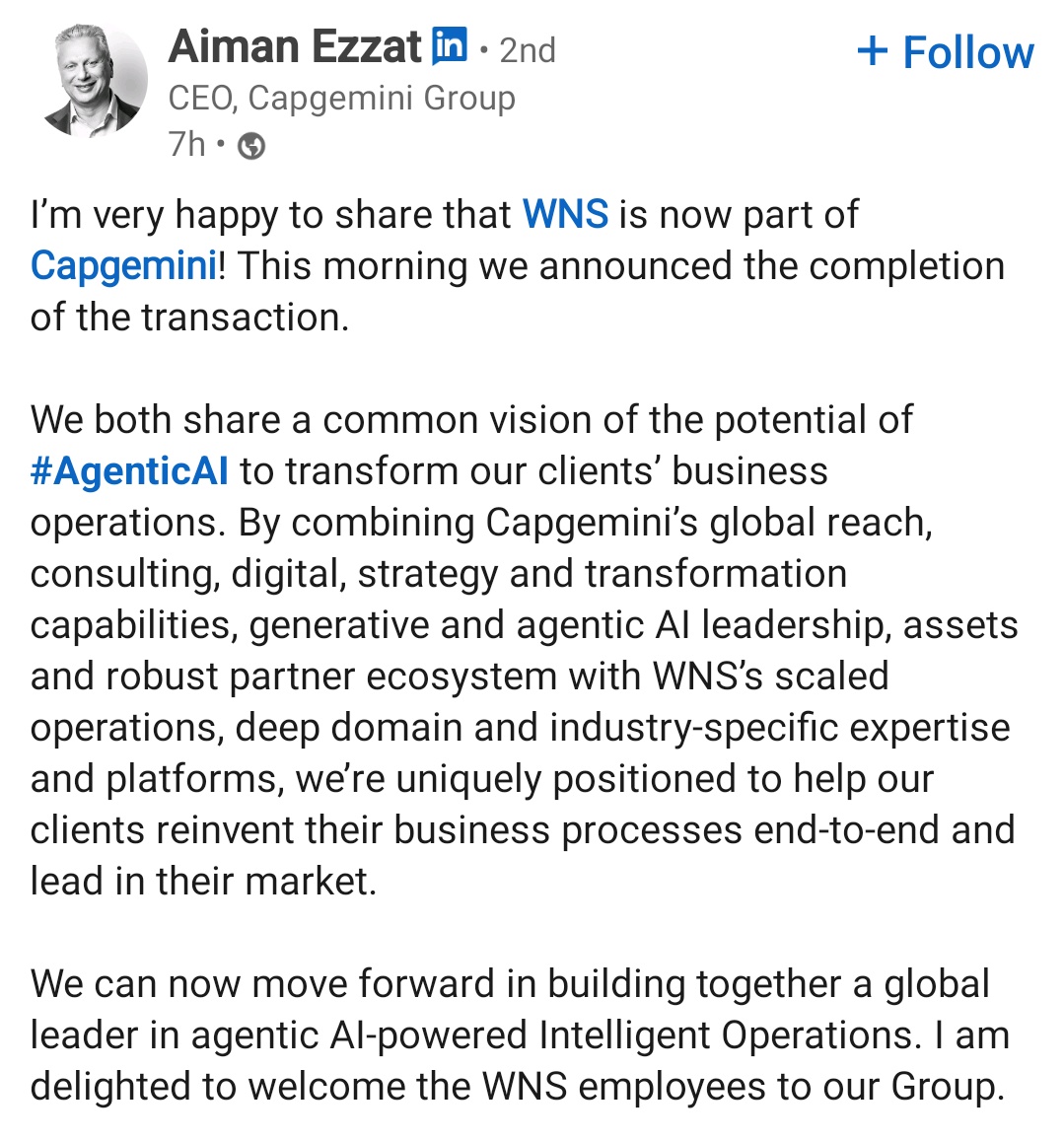 researchanand's tweet image. More such transactions will happen in the next 12–18 months.

Business has moved from impressive presentations to actual measurable outcome.

Exciting days ahead in the Consulting business.

#analysiswithanand