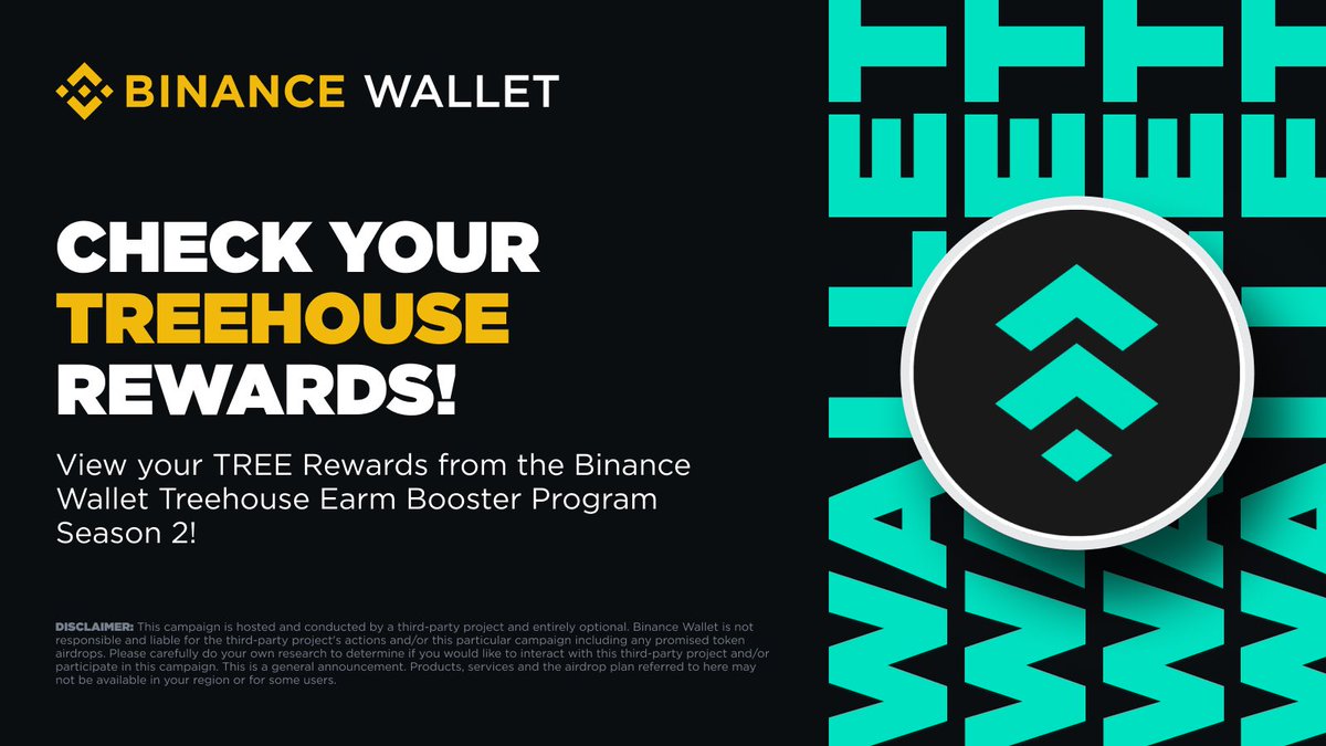 🪂 Treehouse Booster Program Season 2 Rewards are LIVE!

🎉 Season 2 rewards are now unlocked and available for winners.
Check your <a href="/TreehouseFi/">Treehouse</a> TREE rewards and embark on more exciting journeys with #BinanceWallet!

Check your rewards here 👇
binance.com/en/mp-cms/app/…