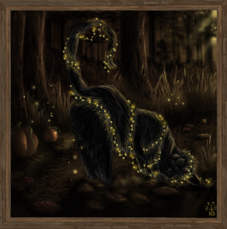 Painted a spooky, fairy light covered kitty as one of the Rustober prompts. Done in the game Rust🐈‍⬛

Watch the timelapse here👇
youtu.be/e9dPg4-Alzk

#artofrust #timelapse #catart #rustartgallery