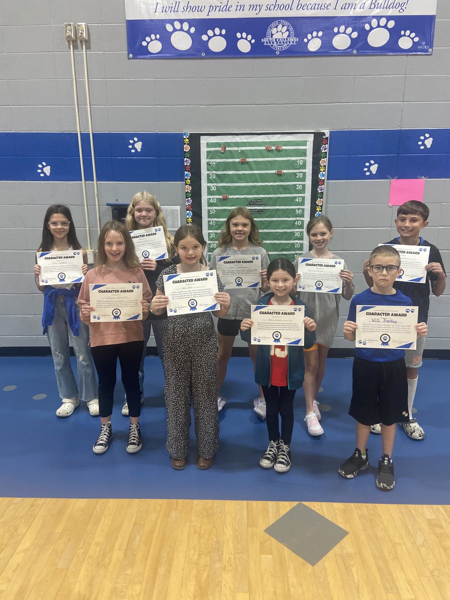 The ES celebrated the 1st Quarter by honoring students yesterday at an awards assembly. Our character trait this quarter was “Respect.” A student from each class was selected for going above and beyond displaying respect towards others. The second award represented Bulldog