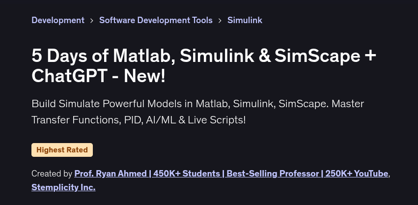 Matlabcoding's tweet image. 5 Days of Matlab, Simulink &amp;amp; SimScape + ChatGPT - New! 

matlabcoding.com/2025/10/5-days…