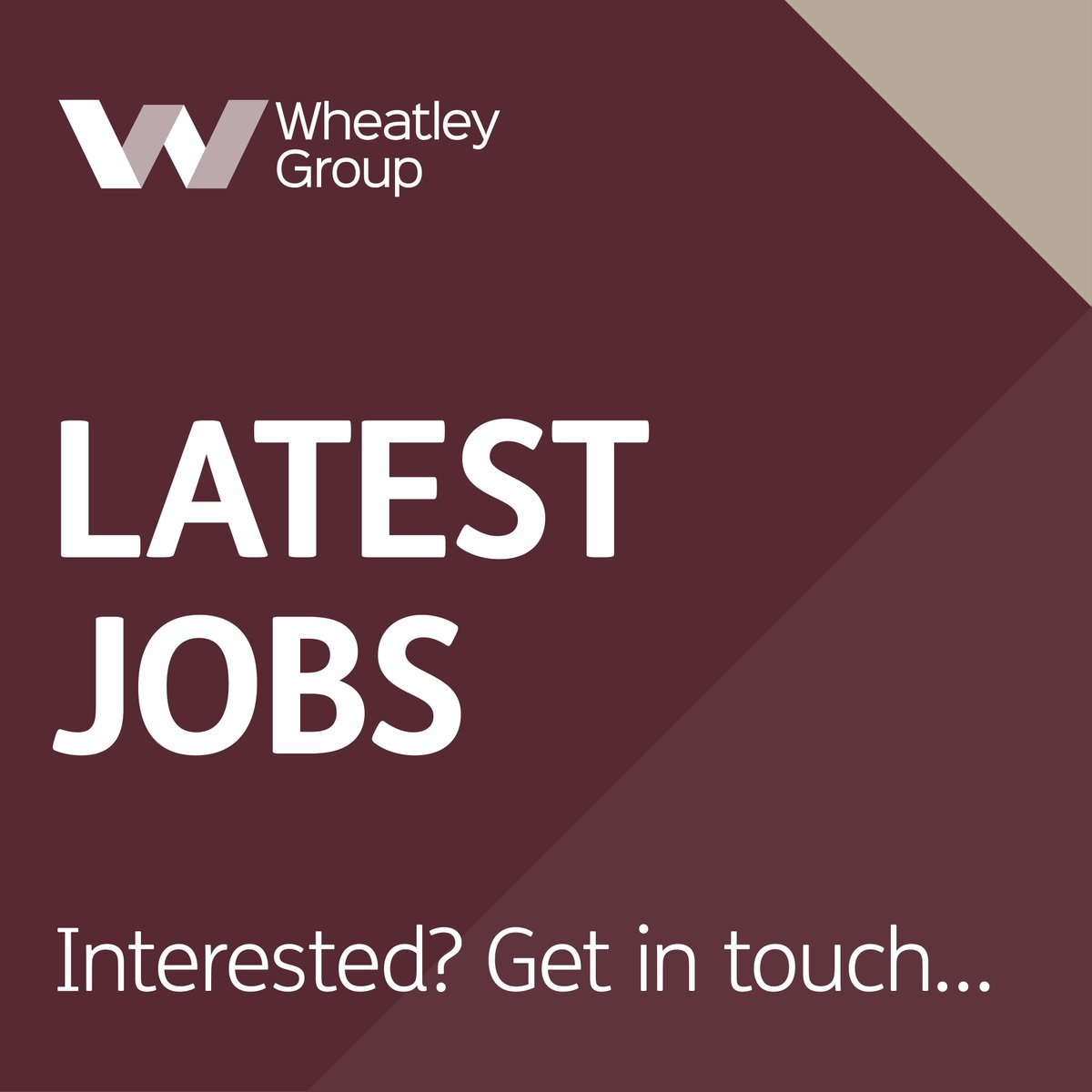 New job opportunities across Wheatley:

• Health and Wellbeing Assistant
• Finance Manager
• HR Assistant
• Neighbourhood Compliance Administrator(s)
• Strategic Customer Engagement and Communications Lead
• Plumber

Find out more and apply: ow.ly/LyBb50R96zN