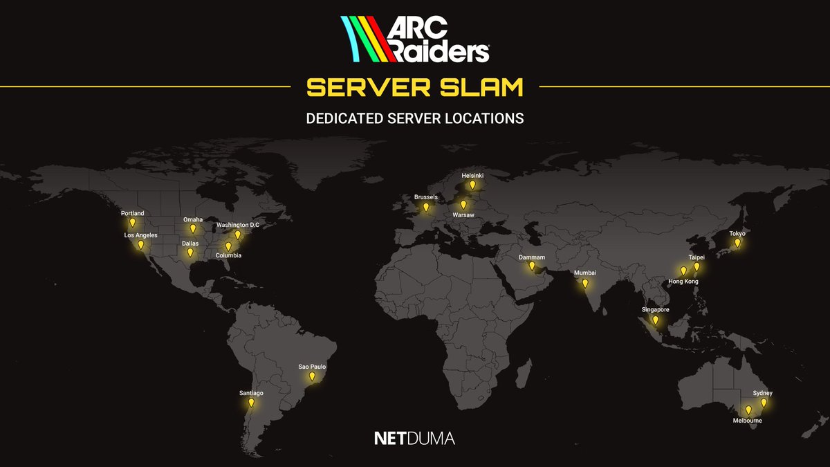 NETDUMA's tweet image. ARC Raiders server locations from our initial testing of the server slam weekend
Like always, we'll continue to test the game over the rest of the playtest and report on any updates we find🫡