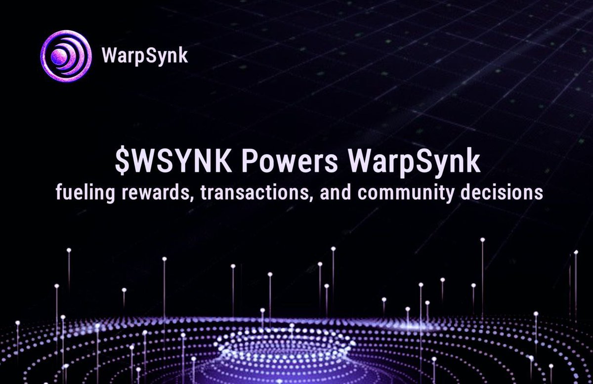 WarpSynk's tweet image. $WSYNK isn’t just a token.
It’s the energy running through the WarpSynk ecosystem
Connecting data, governance, and people.