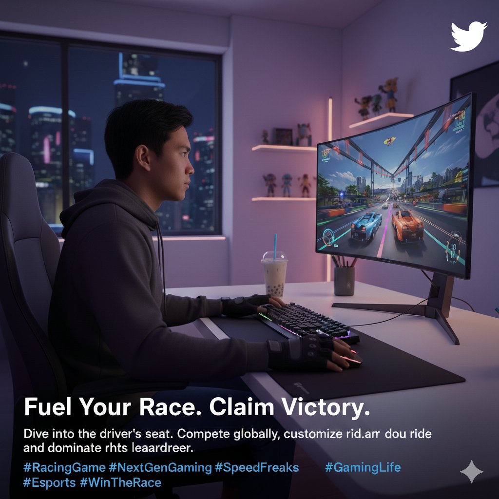 saish_sableee's tweet photo. "Get ready to dominate the track! Dive into the ultimate racing experience, compete globally, customize your ride, and claim your spot on the leaderboards. Where strategy meets speed, every race is a chance for glory! Who's ready to fuel their race and claim victory tonight? 🏎️ https://t.co/q52Xe2TvTo