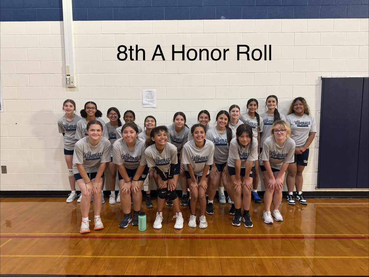 LadyNimitz's tweet photo. 🌟 Check out these Academic All-Stars! 

🖊️ 7th &amp; 8th grade A &amp; A/B Honor Roll 📕 

👏  Way to represent, Lady Admirals!
@ECISDAthletics https://t.co/VzKdvtXAk0
