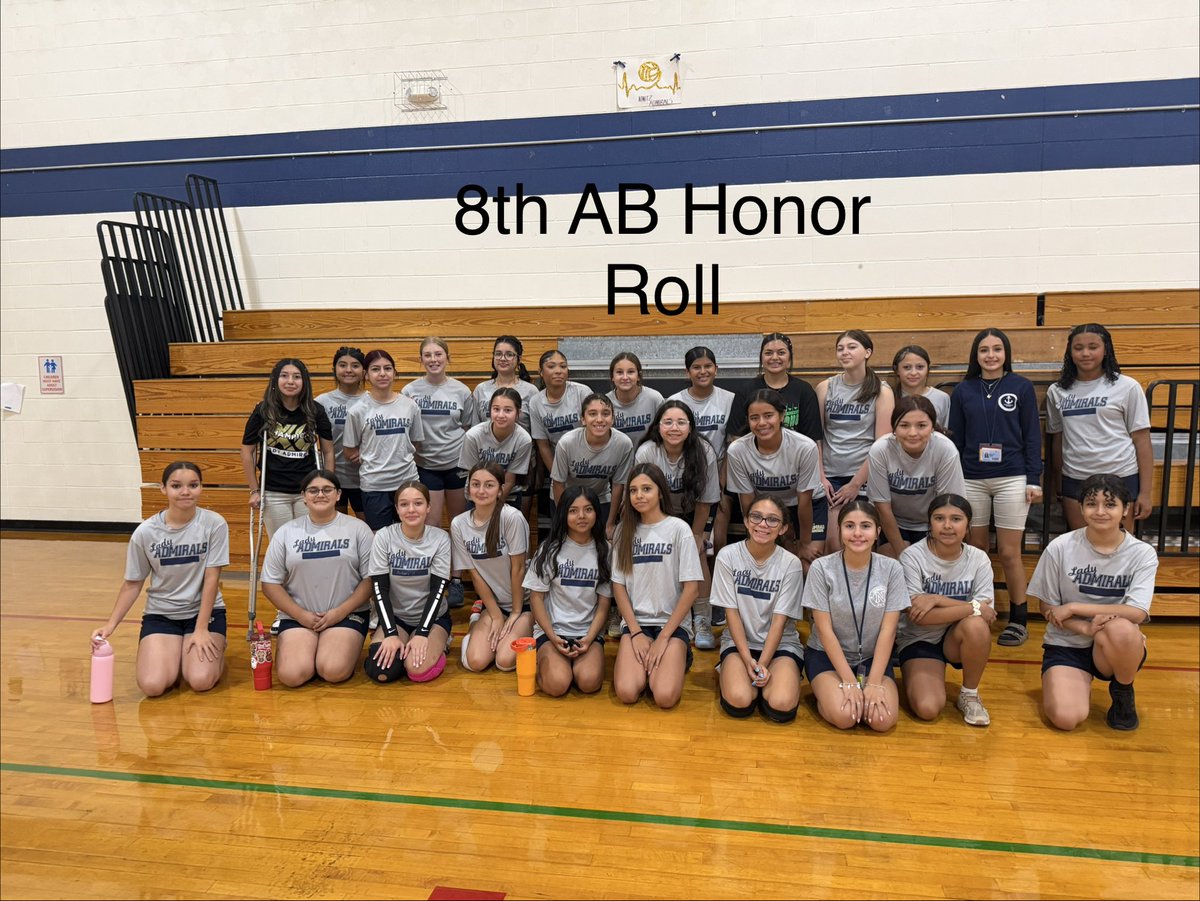 LadyNimitz's tweet photo. 🌟 Check out these Academic All-Stars! 

🖊️ 7th &amp; 8th grade A &amp; A/B Honor Roll 📕 

👏  Way to represent, Lady Admirals!
@ECISDAthletics https://t.co/VzKdvtXAk0
