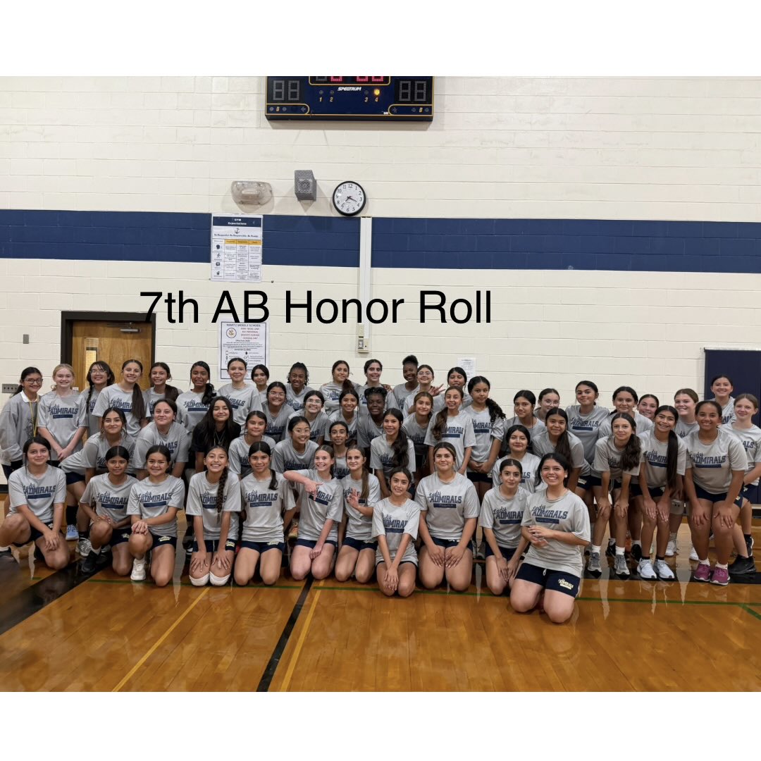 LadyNimitz's tweet photo. 🌟 Check out these Academic All-Stars! 

🖊️ 7th &amp; 8th grade A &amp; A/B Honor Roll 📕 

👏  Way to represent, Lady Admirals!
@ECISDAthletics https://t.co/VzKdvtXAk0